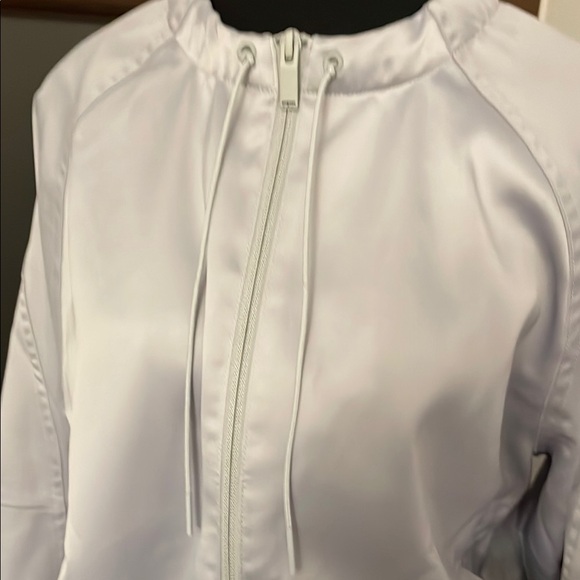 Adidas Glam On Bomber Jacket Gray with Ribbed Accents ptp 22” - Picture 5 of 12